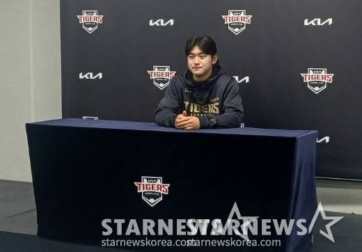 김도영이 지난 25일 복귀 후 기자회견을 하고 있다. /사진=신화섭 기자