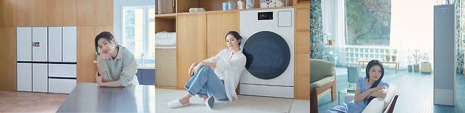 삼성전자가 에어컨∙세탁기∙냉장고의 광고모델이었던 김연아∙한가인∙전지현과 함께 새로운 AI 가전 광고 ‘AI 가전 트로이카’ 캠페인을 전개한다. [삼성전자 제공]