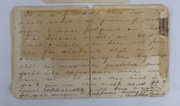 타이타닉호 생존자 그레이시 대령이 쓴 편지. 사진=헨리 알드리지 앤드 손