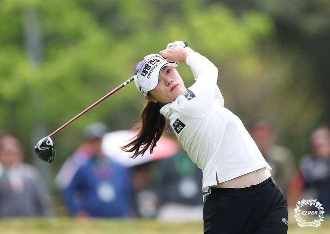 덕신EPC 챔피언십 최종라운드 1번 홀에서 티샷을 하고 있는 김민선7. 사진제공 | KLPGA