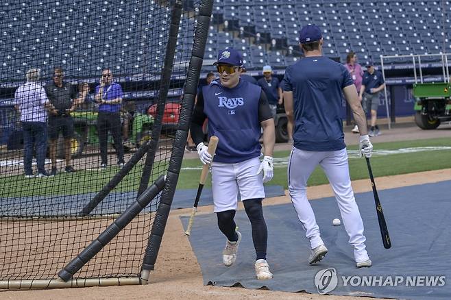 탬파베이 훈련복 입고 훈련하는 김하성 [UPI=연합뉴스 자료사진]