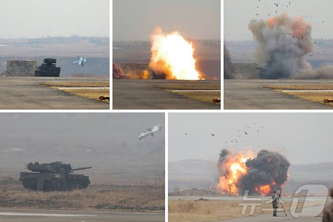 (평양 노동신문=뉴스1) = 북한 노동당 기관지 노동신문은 지난달 27일 김정은 총비서가 새로 개발·생산 중인 각종 무인정찰 및 자폭공격형 무인기를 점검하고 성능시험을 참관했다고 보도했다. [국내에서만 사용가능. 재배포 금지. DB 금지. For Use Only in the Republic of Korea. Redistribution Prohibited] rodongphoto@news1.kr