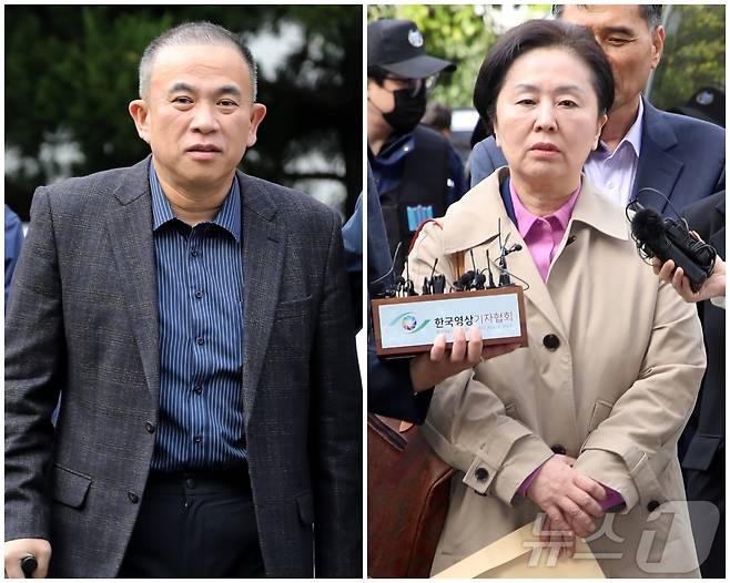 윤석열 대통령 부부 공천 개입 의혹의 핵심 인물인 명태균(왼쪽) 씨와 김영선 전 국민의힘 의원. 2024.11.14/뉴스1 ⓒ News1 윤일지 기자