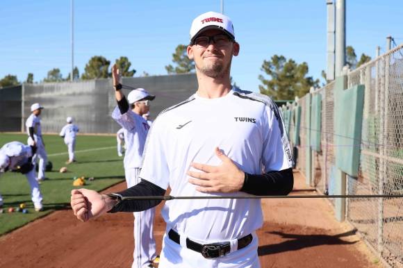 지난 2월 프로야구 LG 트윈스의 미국 애리조나 스프링캠프에서 훈련하는 우완 투수 코엔 윈의 모습. LG 트윈스 제공