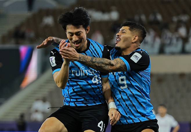 가와사키 에리손이 28일 아시아챔피언스리그 엘리트 알 사드전에서 선제골을 넣은 뒤 기뻐하고 있다. 로이터연합뉴스