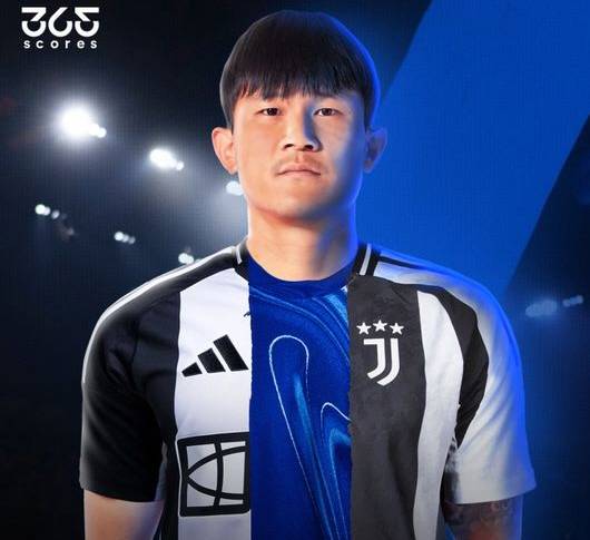 김민재가 뉴캐슬, 첼시, 유벤투스 유니폼을 입은 가상의 모습. /사진=365스코어 SNS 갈무리