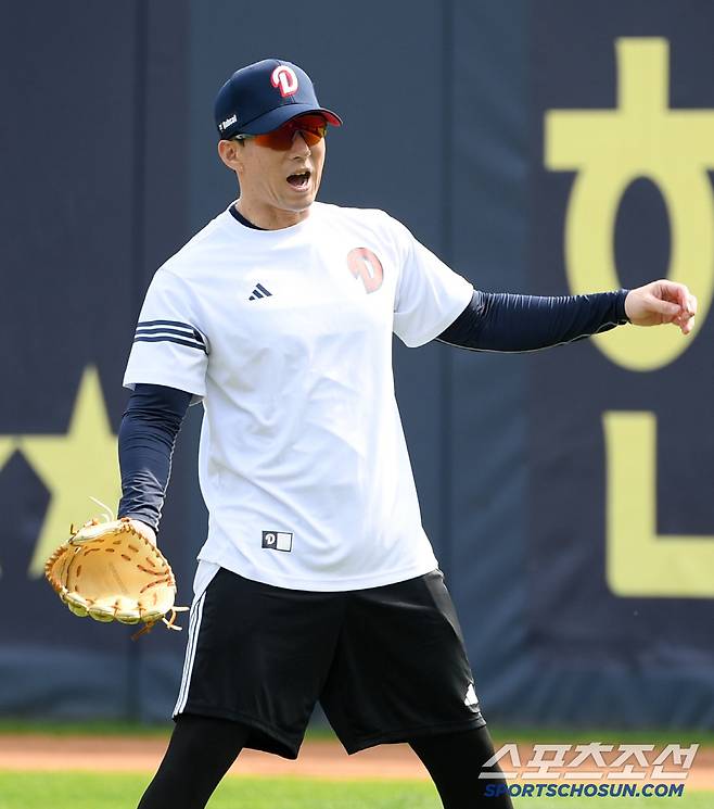 18일 잠실구장에서 열린 두산 베어스와 KIA 타이거즈의 경기. 두산 고효준이 훈련을 하고 있다. 잠실=박재만 기자 pjm@sportschosun.com/2025.04.18/