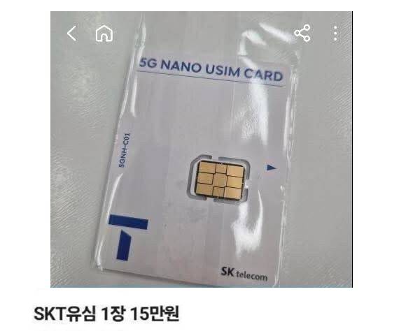 SK 텔레콤 해킹 사태로 인해 '유심 대란'이 일어난 가운데, SKT 유심을 고가에 판매한다는 글까지 등장했다. [사진=당근마켓 캡처]
