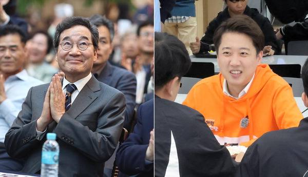 6·3 대선에 출마한 새미래민주당 이낙연(왼쪽 사진) 상임고문과 개혁신당 대선 후보 이준석 의원. 연합뉴스