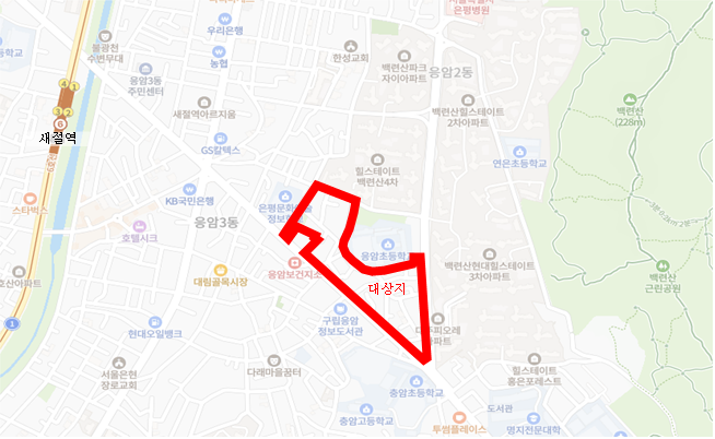 은평구 응암동 675일대 위치도. 서울시