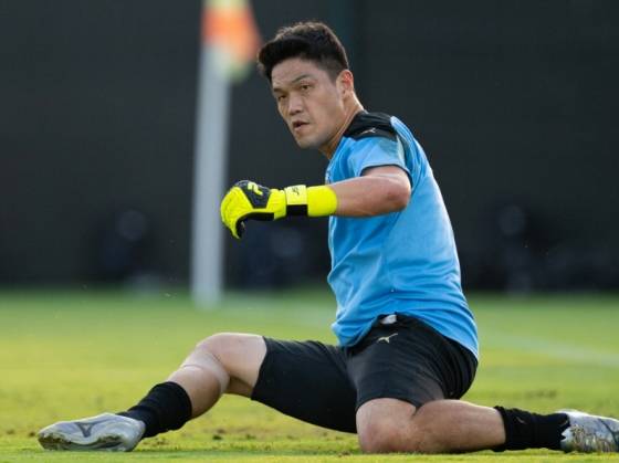 가와사키 골키퍼 정성룡. /사진=가와사키 공식 SNS 갈무리