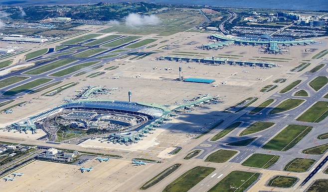 ▲하늘에서 본 인천국제공항 전경. 인천일보 DB