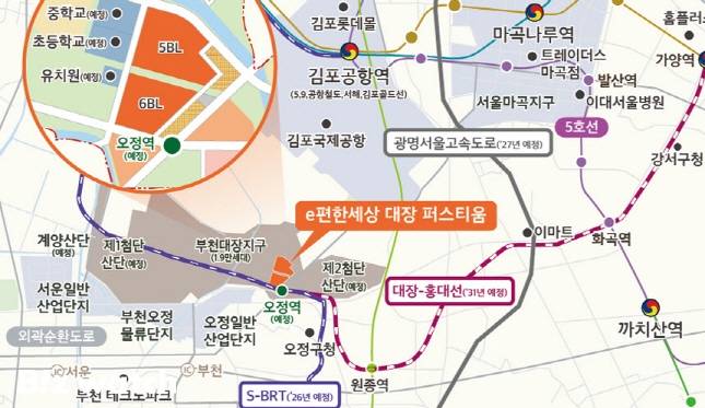 e편한세상 대장 퍼스티움 위치도/자료=DL이앤씨 제공