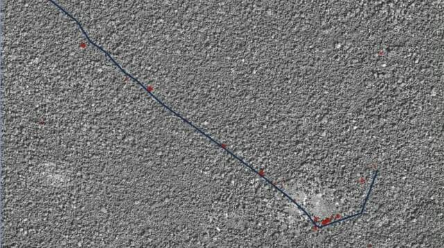 미국 핵사곤 위성이 촬영한 이 사진은 1970년대 캄보디아 도로가 있었던 곳을 알려준다. (출처=할로트러스트)