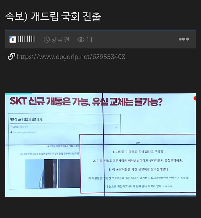 개드립도 청문회 진출