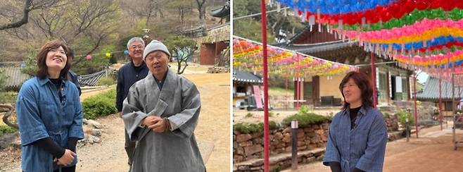 여암스님에게 이야기를 듣고 있는 장미란 제2차관  / 사진=홍지연 여행+ 기자