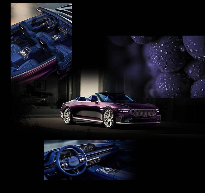 진한 버건디 컬러의 제네시스 ‘엑스 그란 컨버터블 콘셉트’ [제네시스 제공]