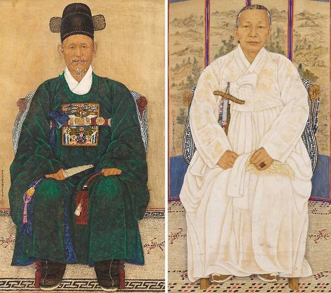 채용신, 〈허유, 유인명 초상〉, 1924-1925, 비단에 먹, 색, 족자, 이미지 104×60, 100.5×56cm, 족자 127×68, 118×64cm, 국립현대미술관 소장_ *재판매 및 DB 금지