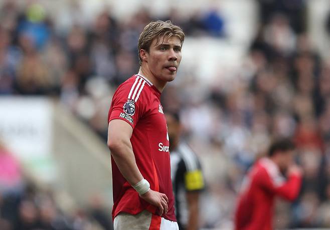 맨유 라스무스 호일룬. <저작권자(c) 연합뉴스, 무단 전재-재배포, AI 학습 및 활용 금지>