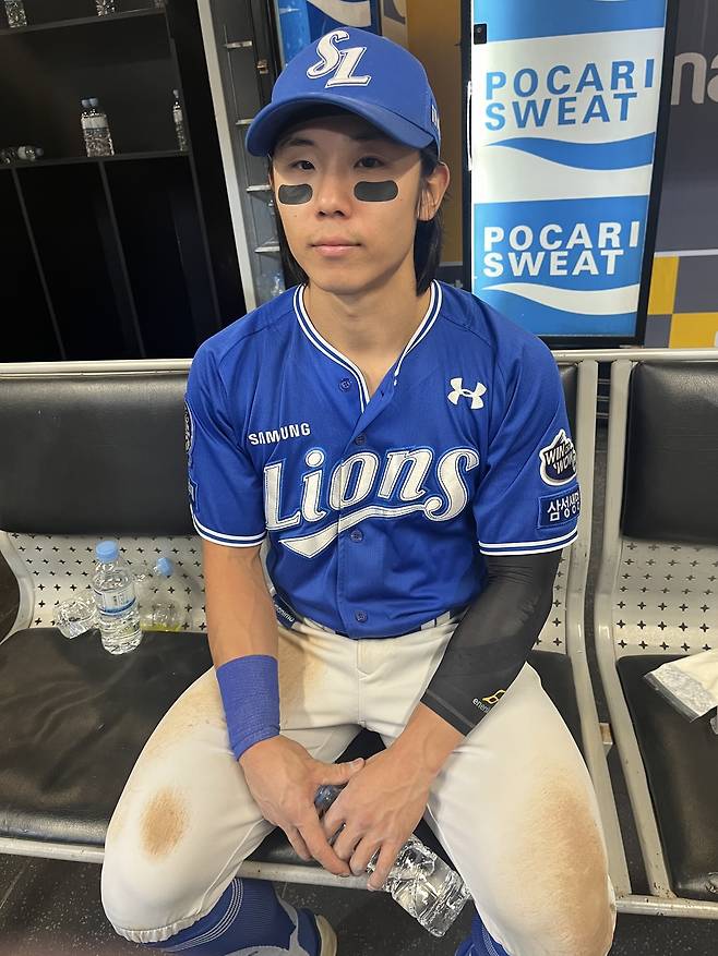 삼성 김성윤이 29일 인천 SSG전을 마치고 인터뷰하고 있다. 인천 | 김하진 기자