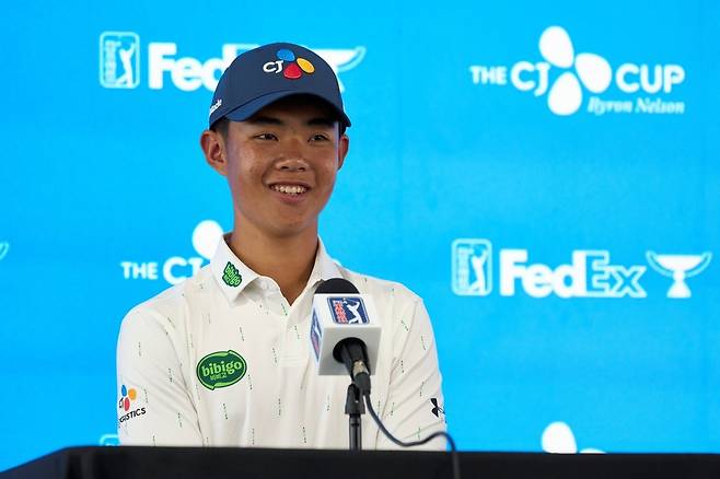 기자회견 하는 크리스 김. [CJ그룹 제공. 재판매 및 DB 금지]