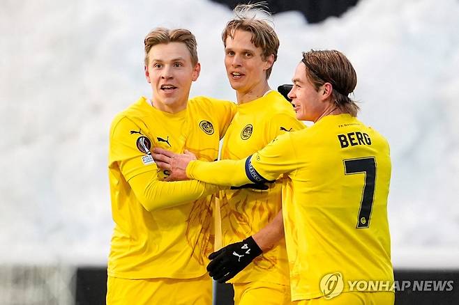 이탈리아 라치오와 UEL 8강에서 승리한 보되 선수들 [로이터=연합뉴스]