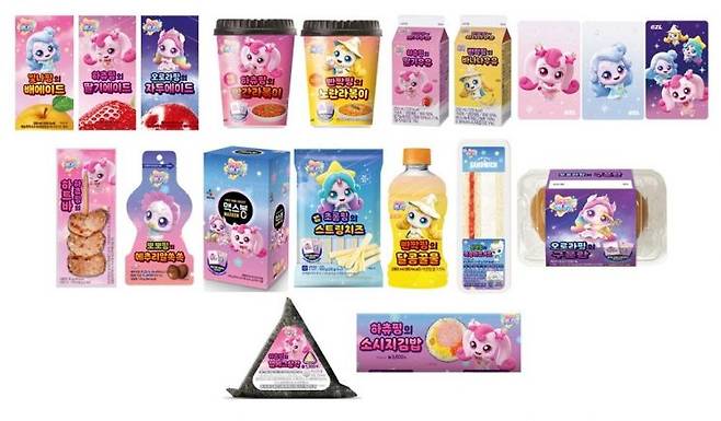 BGF리테일이 운영하는 편의점 CU가 '캐치! 티니핑'과 협업해 선보인 신제품이다. BGF리테일 제공.