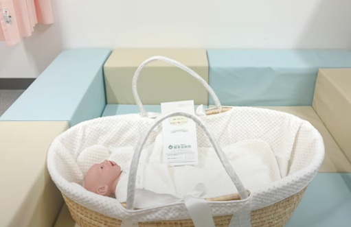 도쿄 산이쿠카이병원 1층에 마련된 베이비 바스켓. 병원 유튜브 캡처