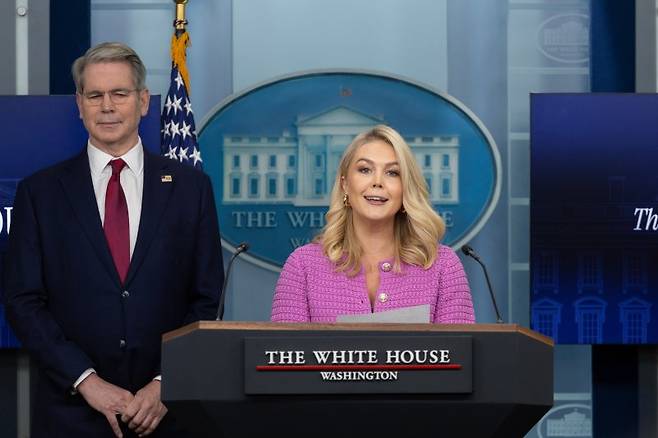캐롤라인 레빗 백악관 대변인. 신화연합뉴스