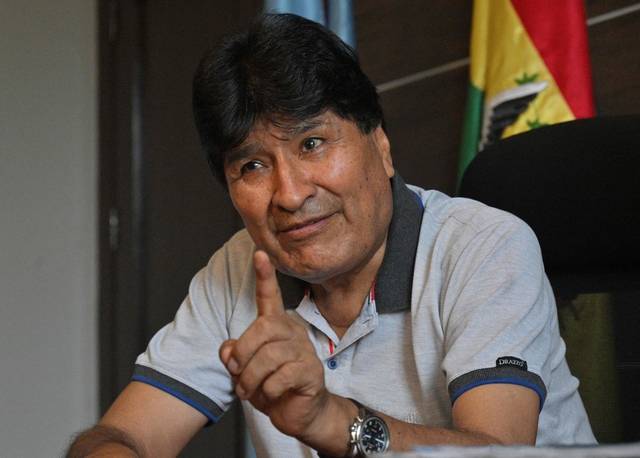 지난 4월 28일 에보 모랄레스 전 볼리비아 대통령이 수도 라파스에서 AFP통신과의 인터뷰를 하고 있다. AFP 연합뉴스
