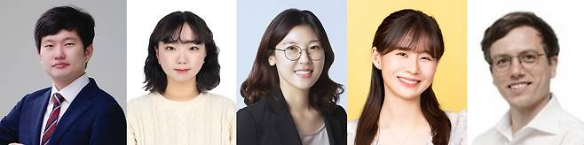 이번 연구를 수행한 공동 연구진. 양지웅(왼쪽부터) DGIST 교수, 이소연 DGIST 석박사통합과정생, 장윤정 한양대학교 교수, 이예지 한양대학교 석사, 스테판 링 고려대학교 교수.[DGIST 제공]