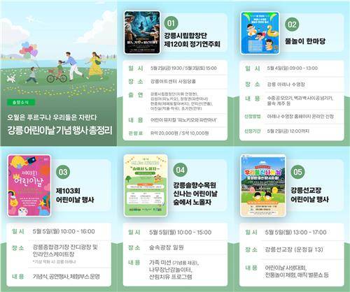 강릉지역 어린이날 행사 프로그램 [강릉시 제공. 재판매 및 DB 금지]