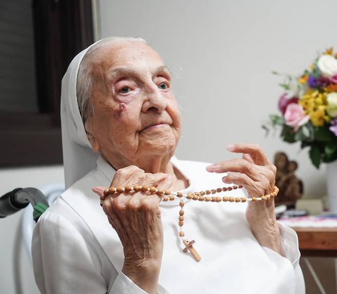 지난달 30일 별세한 세계 최고령 수녀 [론제비퀘스트 캡처. 재판매 및 DB 금지]