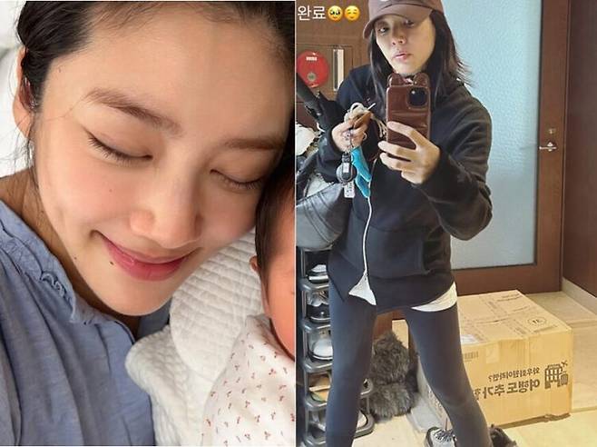 가수 손담비가 출산 후 늘씬한 몸매를 공개했다. [사진=손담비 인스타그램]