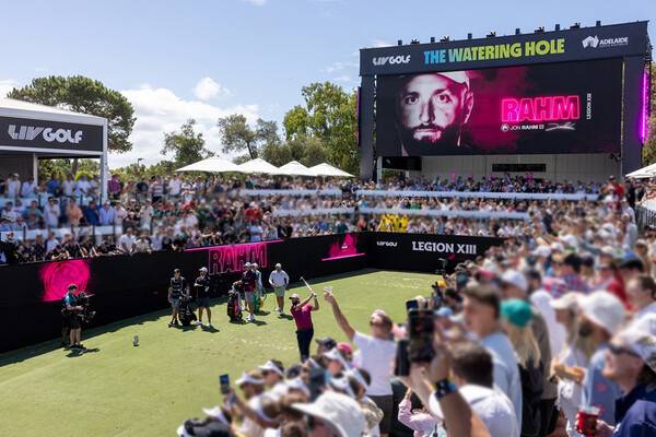 브라이슨 디섐보, 브룩스 켑카, 장유빈 프로 등과 함께 2025년 LIV 골프 코리아에 출전하는 존 람. 사진은 애들레이드 대회 때 모습이다. 사진제공=LIV 골프