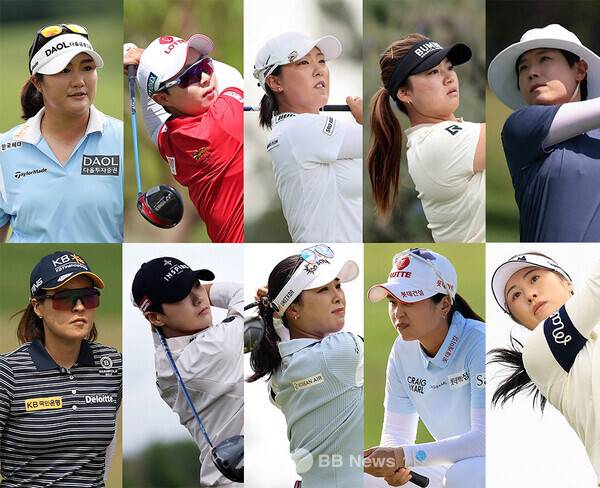 2025년 미국여자프로골프(LPGA) 투어 신설 대회인 블랙 데저트 챔피언십에 출전한 유해란, 김효주, 전지원, 주수빈, 이소미, 전인지, 박성현, 윤이나, 최혜진, 이정은6 프로. 사진제공=ⓒAFPBBNews = News1