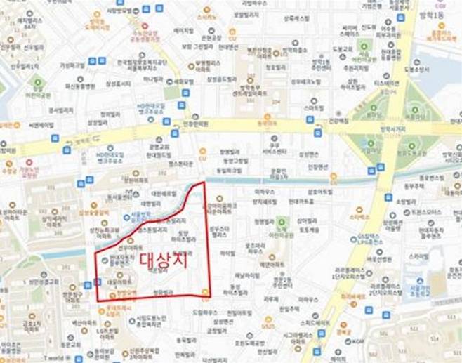 쌍문동 26번지 일대 다음 지도. 도봉구 제공