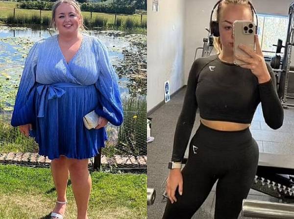 영국의 한 20대 여성이 살이 찐 후 자존감을 잃었다가, 건강한 식습관과 운동으로 60kg 감량에 성공한 사연이 공개됐다./사진=데일리메일