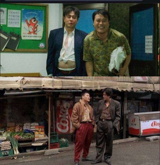 [서울=뉴시스] 영화 '올드보이'와 '파이란'에서 호흡을 맞춘 배우 지대한과 최민식. (사진=에그필름, 튜브픽쳐스) 2025.04.30. photo@newsis.com  *재판매 및 DB 금지