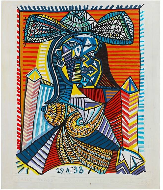 톰 삭스, 앉은 여인 (Seated Woman), 2025. 캔버스에 합성 폴리머, 잉크. 182.9 x 152.4 cm (72 x 60 in). 사진=타데우스 로팍 제공 *재판매 및 DB 금지