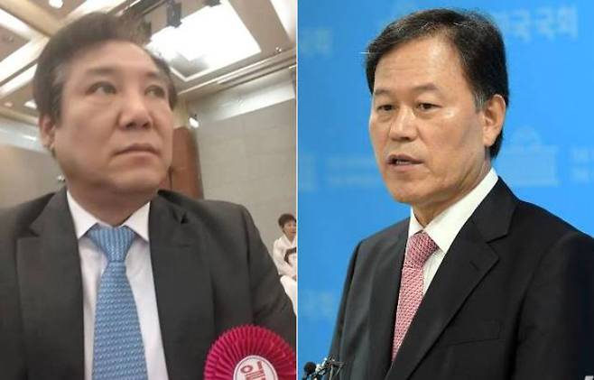 건진법사 전성배·윤한홍 의원. SNS캡처·윤창원 기자