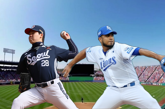 3일 선발 투수로 나서는 두산 최승용, 삼성 레예스