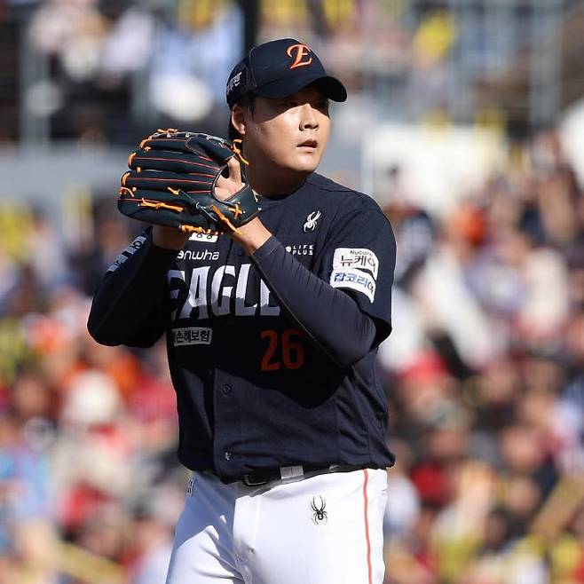 한화이글스 구원투수 한승혁이 역투를 펼치고 있다. 사진=한화이글스