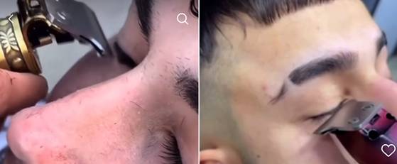 남성성을 지나치게 강조하는 경향이 나타나면서 일부 남성들 사이에선 속눈썹을 깎는 영상이 유행하고 있다. 사진 인스타그램 캡처