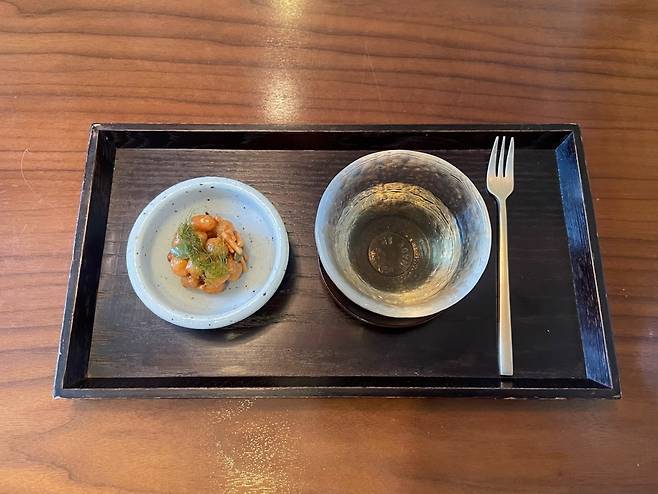 Ipgasim, or dessert, of the Won (Vow) Course at Balwoo Gongyang (Hong Yoo/ The Korea Herald)