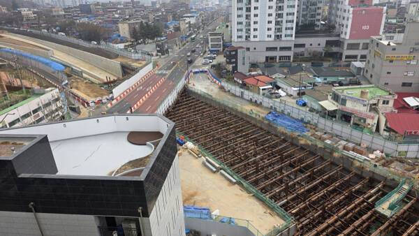 인천 동구 송림동 숭인지하차도 3구간 공사현장. 장민재기자