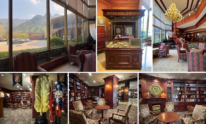 로비 전경과 북 카페. 고풍스러운 분위기 덕분에 스냅 사진 명소로 이름났다. / 사진=홍지연 여행+ 기자