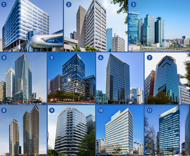 신한알파리츠가 편입한 오피스 자산들[사진 출처=신한알파리츠]