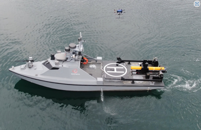 한화시스템의 무인수상정 ‘해령’. 사진 제공=한화시스템