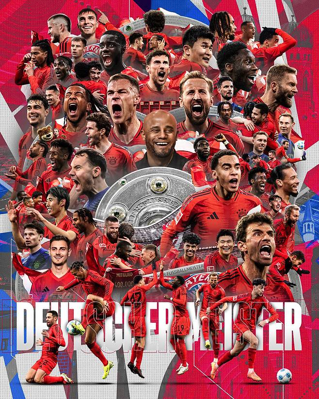 2024~2025시즌 분데스리가 우승을 차지한 바이에른 뮌헨. 사진┃바이에른 뮌헨